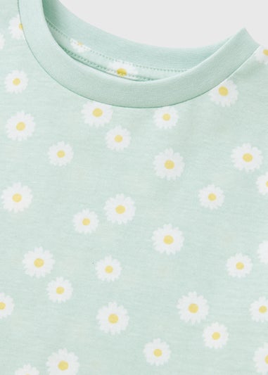 Girls Green Daisy Dress (1-7yrs)
