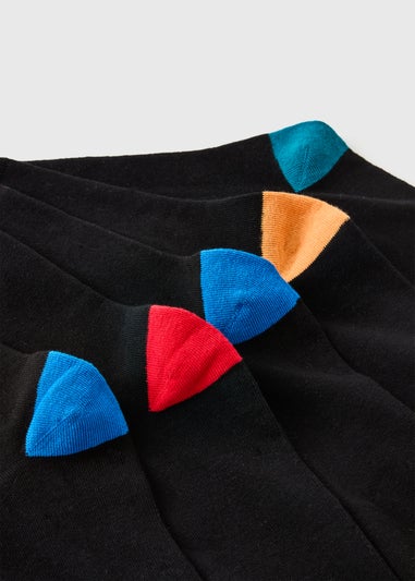 5 Pack Black Heel & Toe Ankle Socks