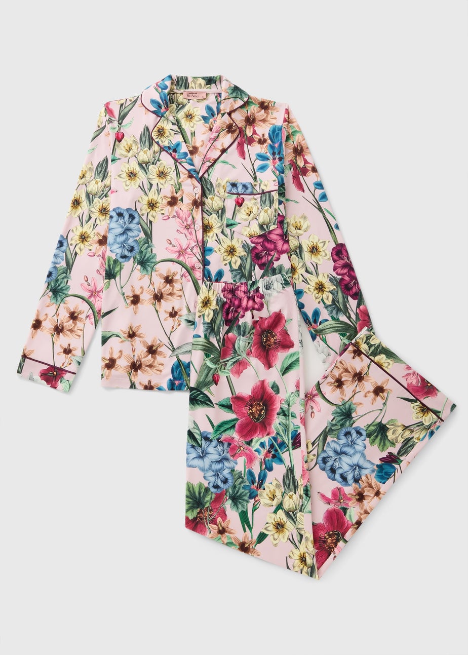 Pink Floral Button Up Pyjama Set