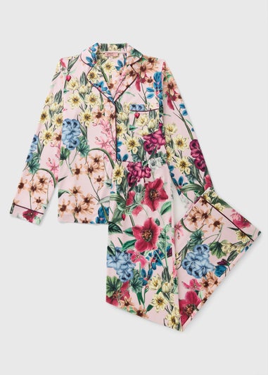 Pink Floral Button Up Pyjama Set
