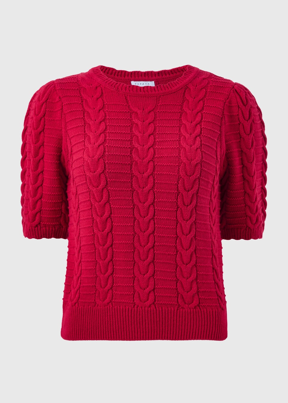 Red Short Sleeve Cable Jumper