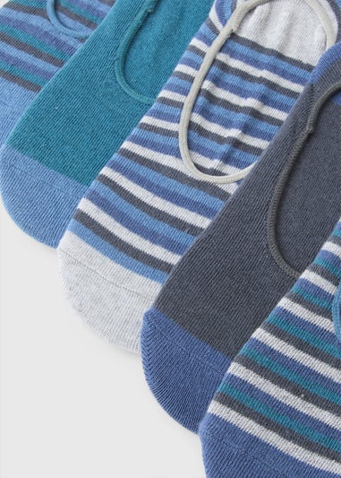 5 Pack Blue Invisible Trainer Liner Socks