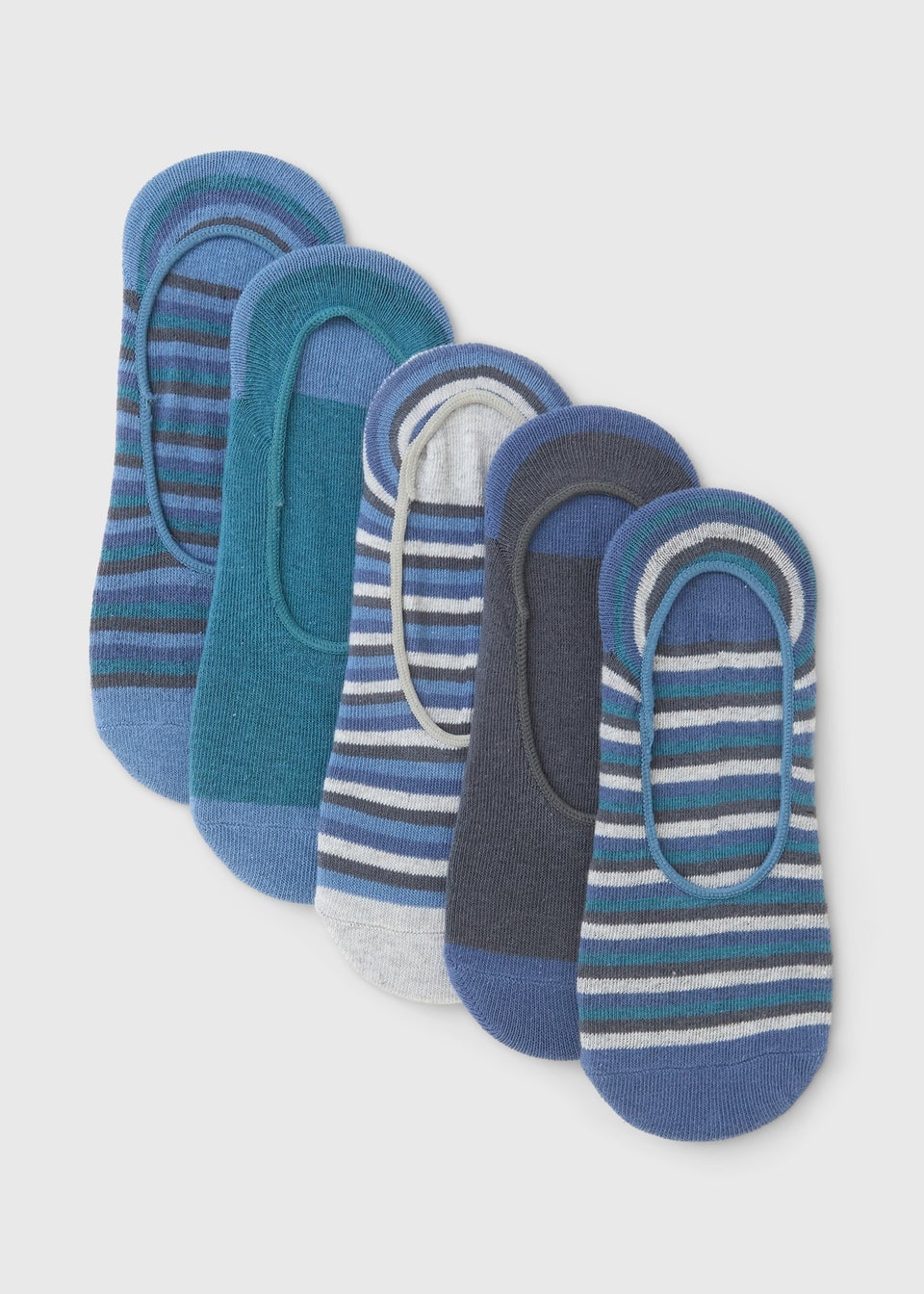 5 Pack Blue Invisible Trainer Liner Socks