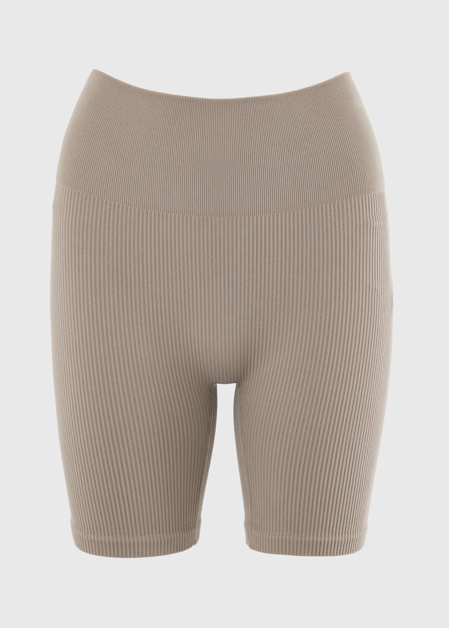 Beige Seamless Cycling Shorts
