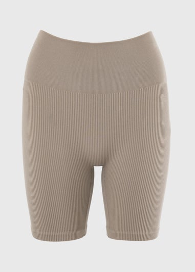 Beige Seamless Cycling Shorts
