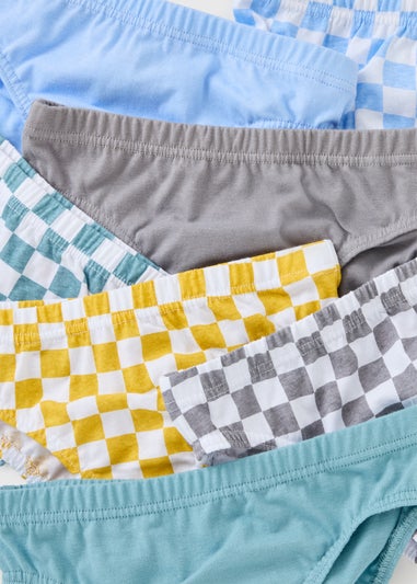7 Pack Boys Multicoloured Checked Briefs (1-11 Years)