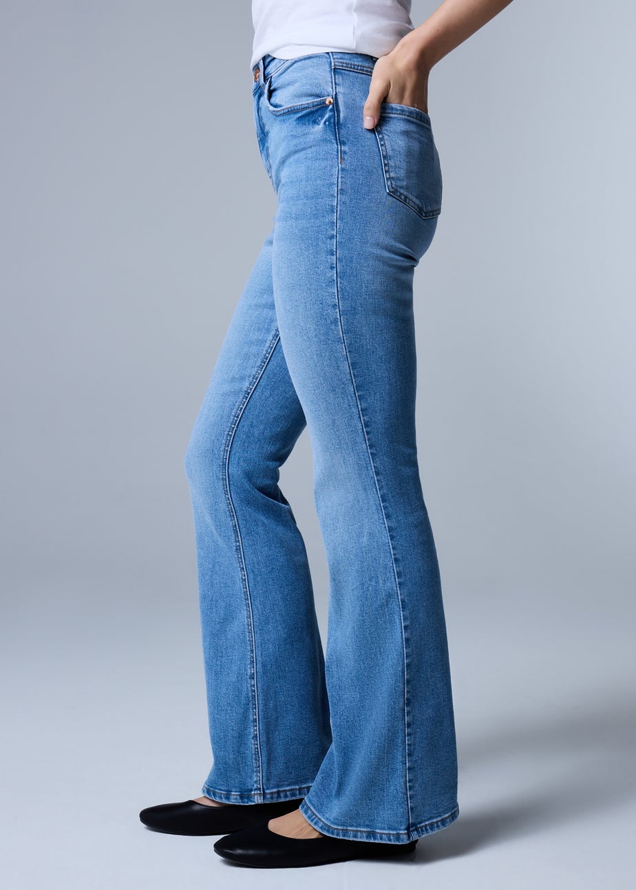 Blue Mid Wash Bootcut Jeans