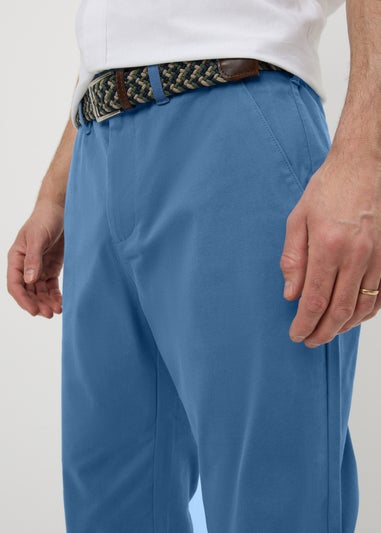 Lincoln Blue Belted Chino Trousers