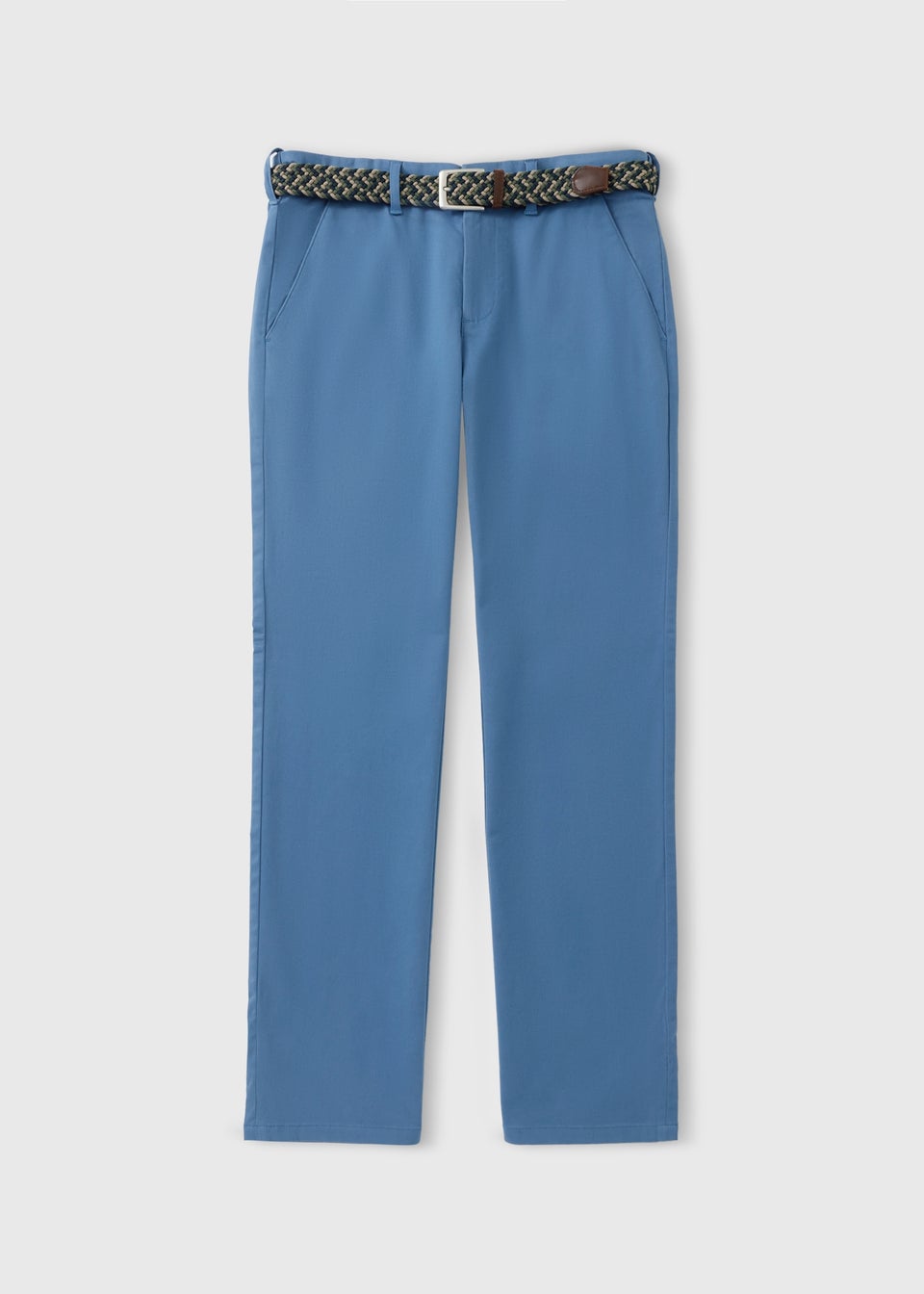 Blue Belted Chino Trousers
