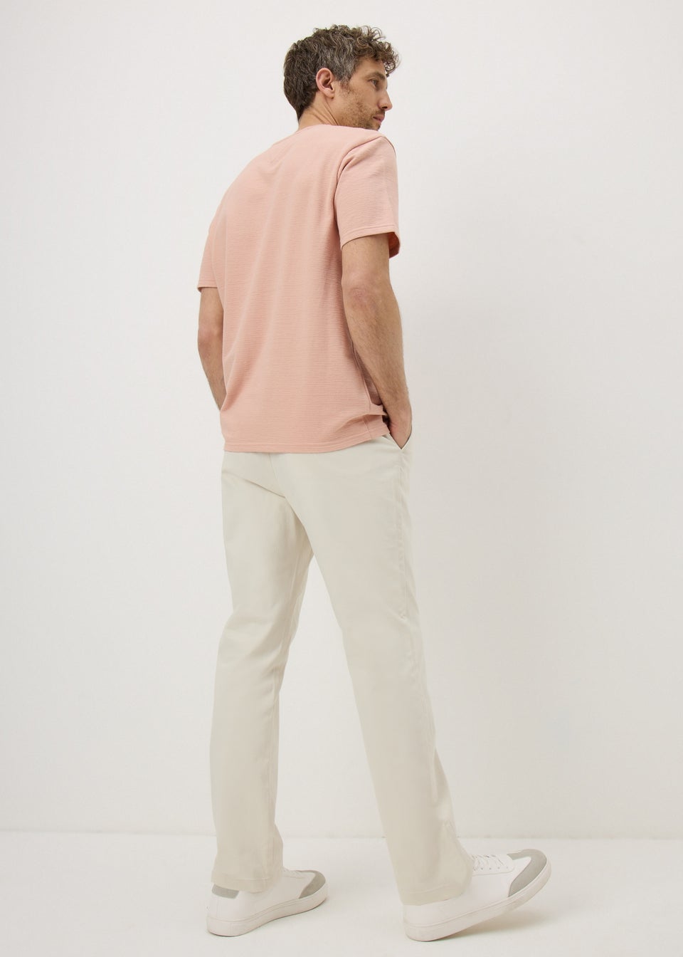 Lincoln Bone Belted Regular Fit Chinos