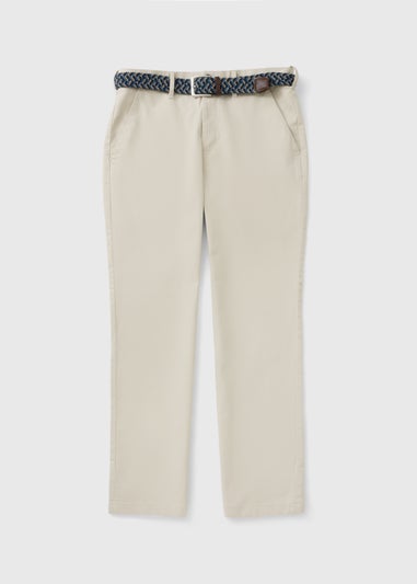 Lincoln Bone Belted Regular Fit Chinos