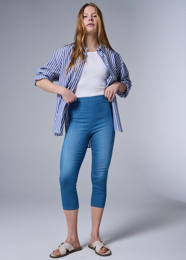 Bright Blue Rosie Cropped Jeggings