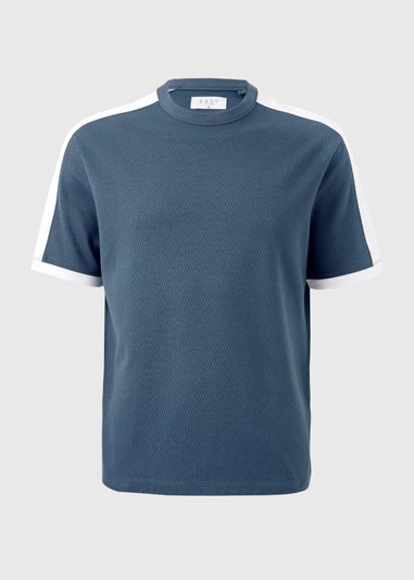 Blue Textured Co Ord T-Shirt