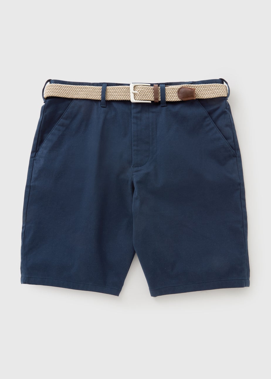 Lincoln Navy Belted Chino Shorts