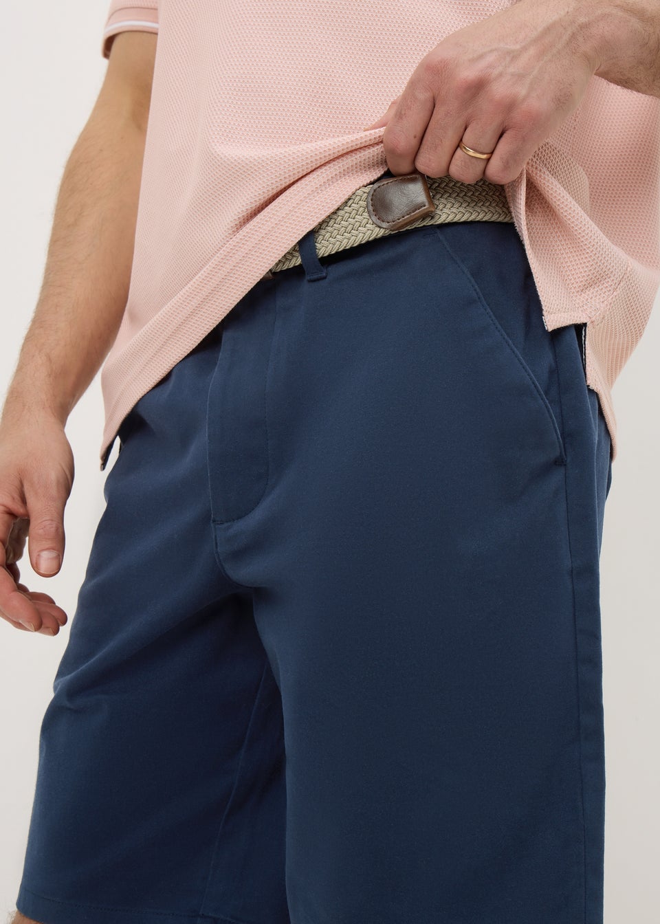Lincoln Navy Belted Chino Shorts