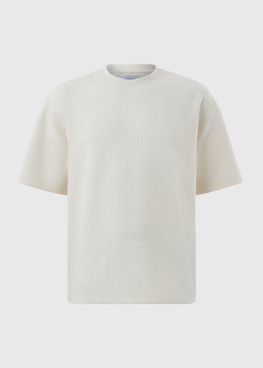 Cream Houndstooth Co Ord T-Shirt