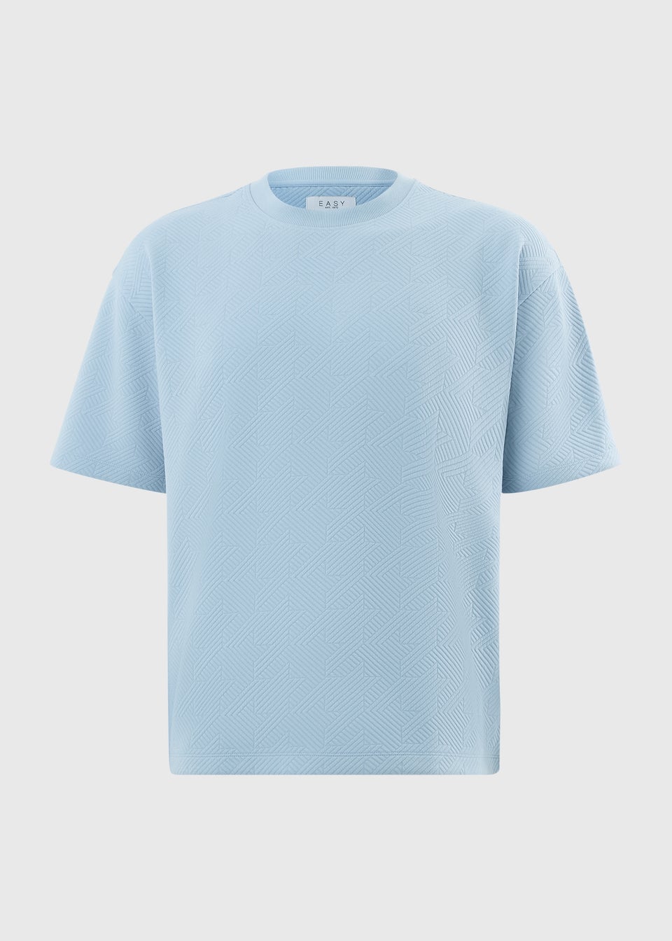 Light Blue Houndstooth Textured T-Shirt