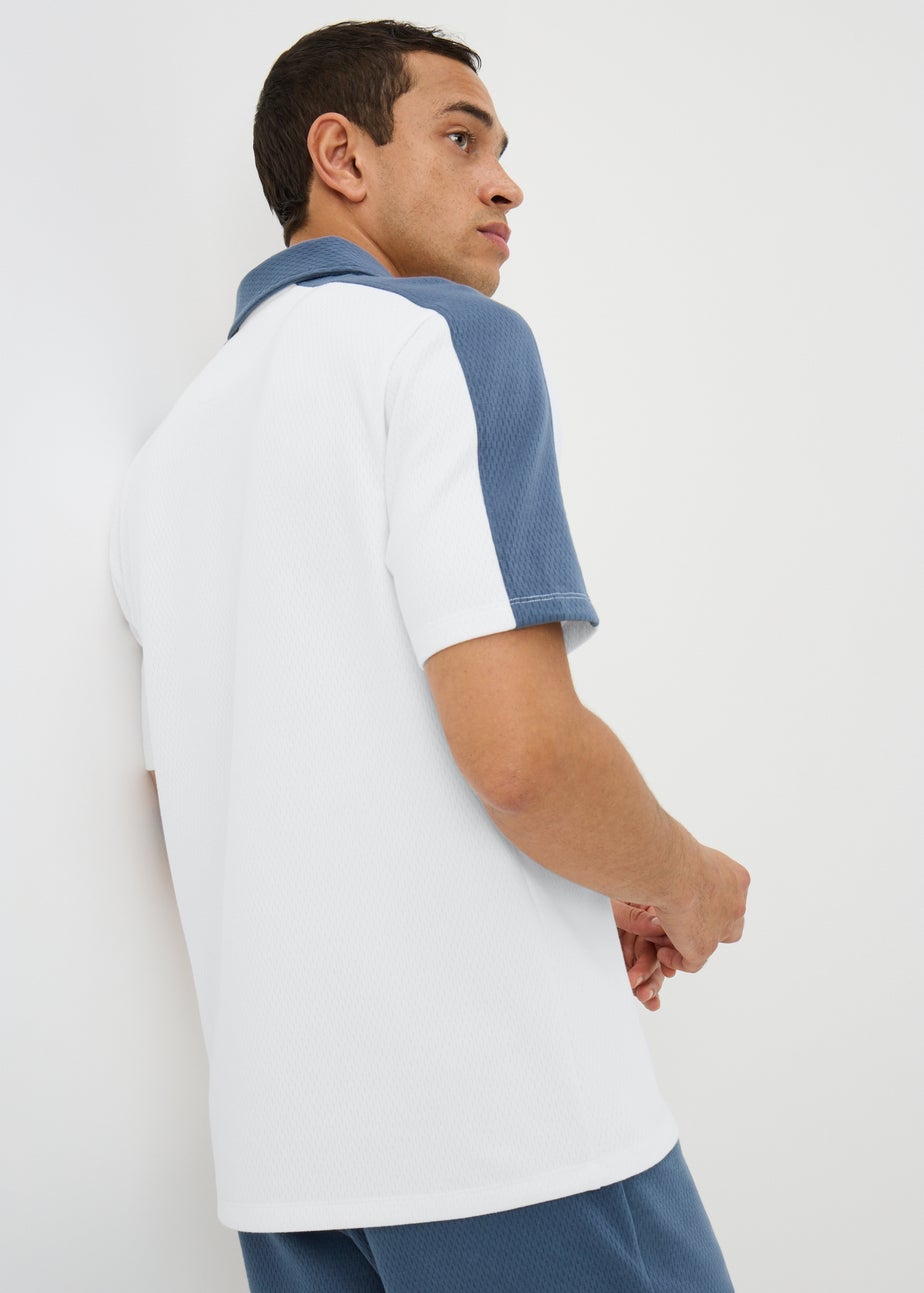 Blue Airtex Polo Shirt