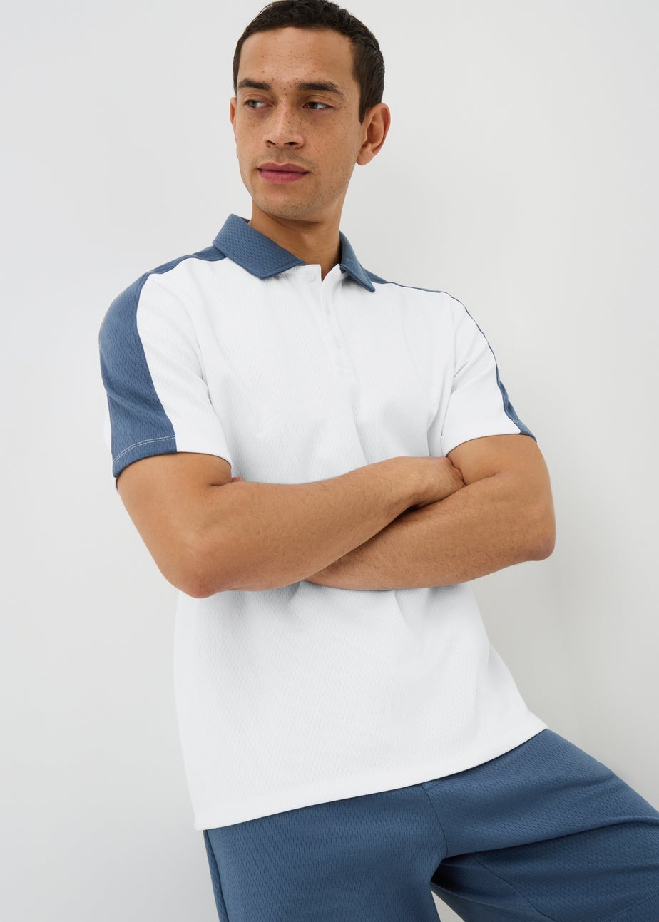 Blue Airtex Polo Shirt