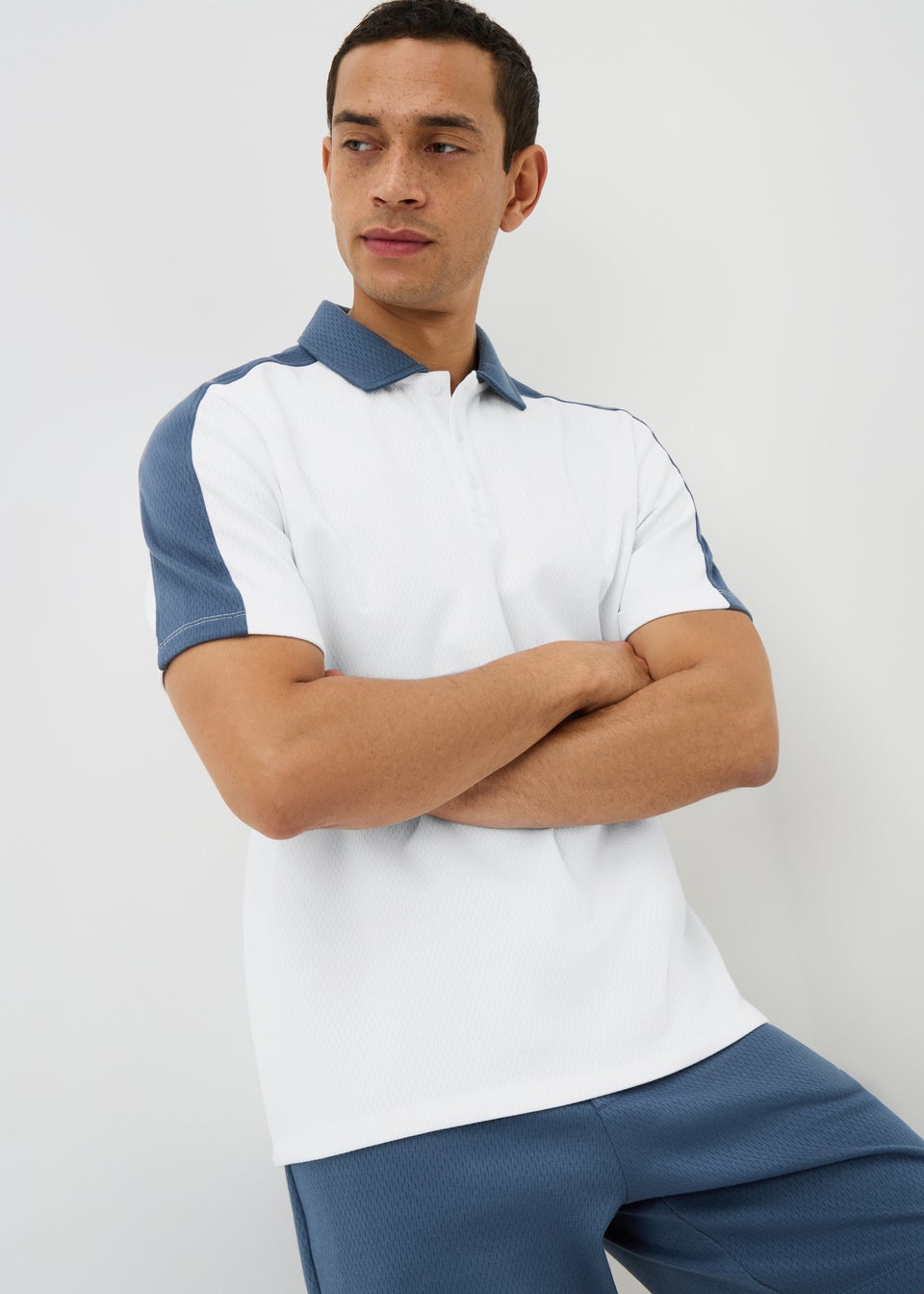Blue Airtex Polo Shirt