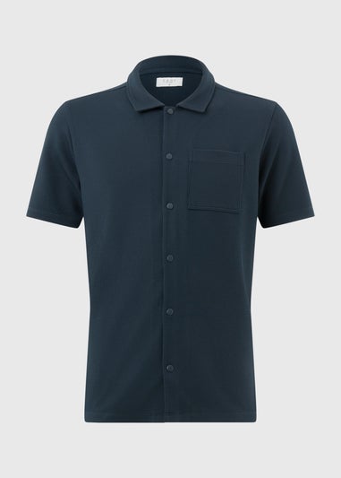 Navy Waffle Jersey Short Sleeve Shirt