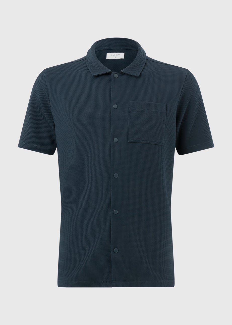 Navy Waffle Jersey Short Sleeve Shirt