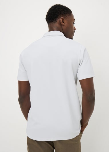 White Waffle Jersey Short Sleeve Shirt