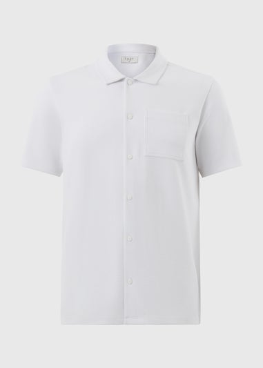 White Waffle Jersey Short Sleeve Shirt