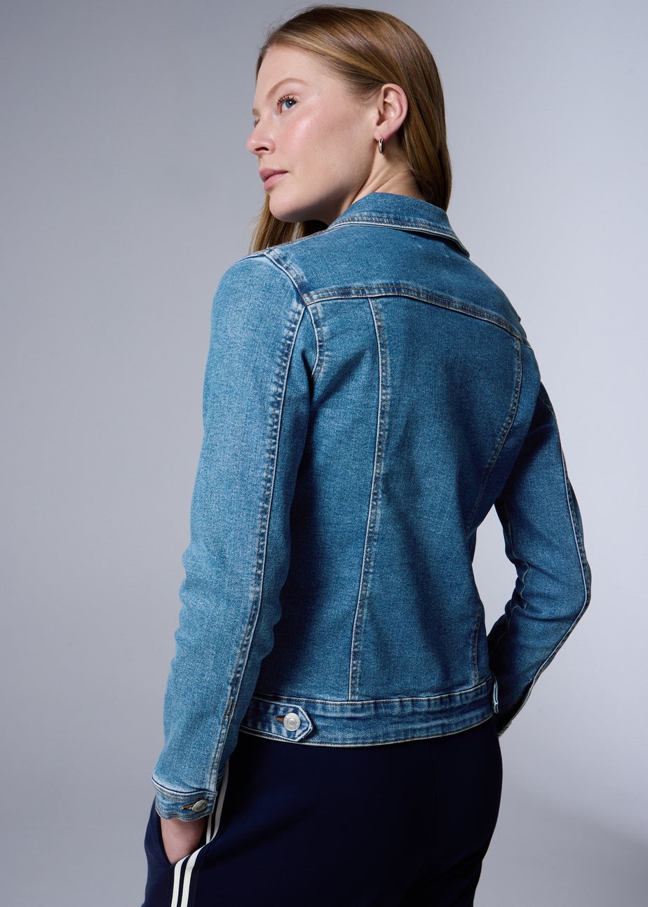 Mid Wash Stretch Denim Jacket