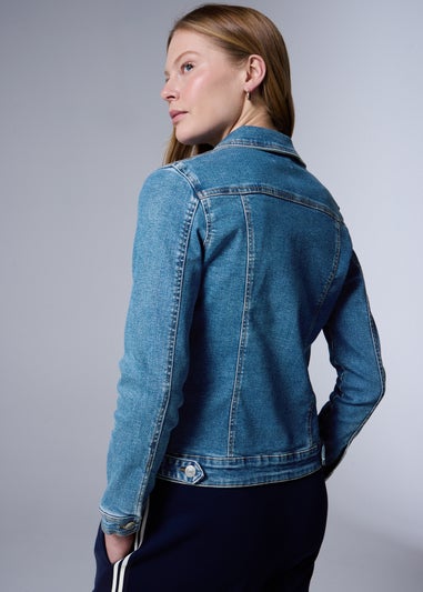 Mid Wash Stretch Denim Jacket