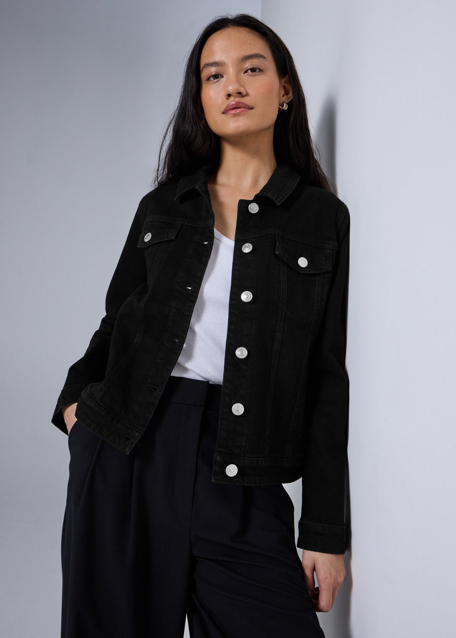 Black Stretch Denim Jacket
