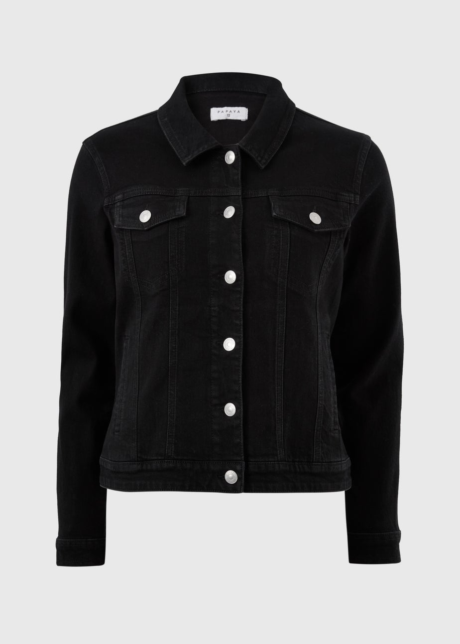 Black Stretch Denim Jacket