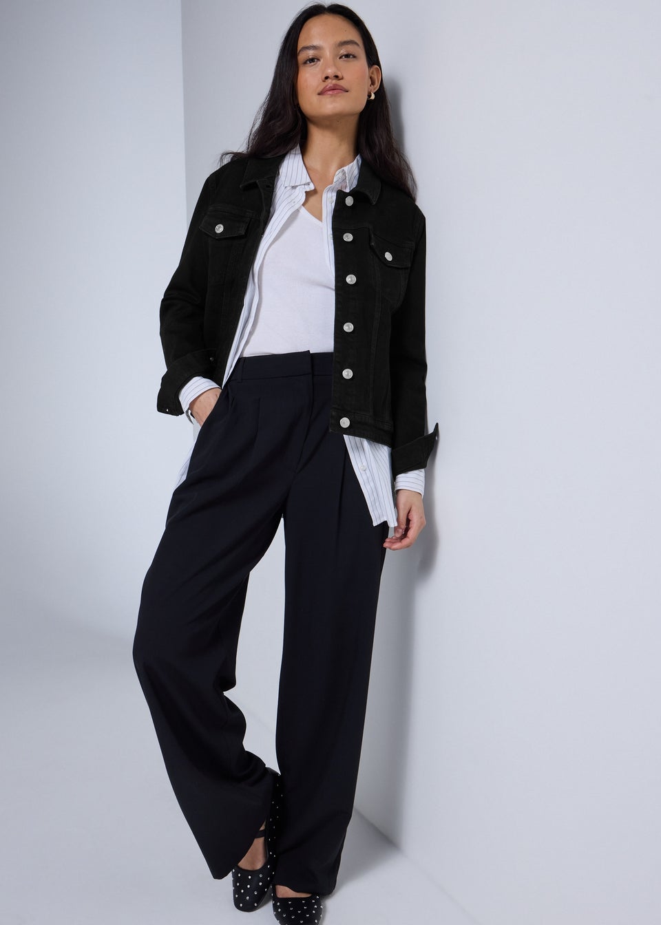 Black Stretch Denim Jacket