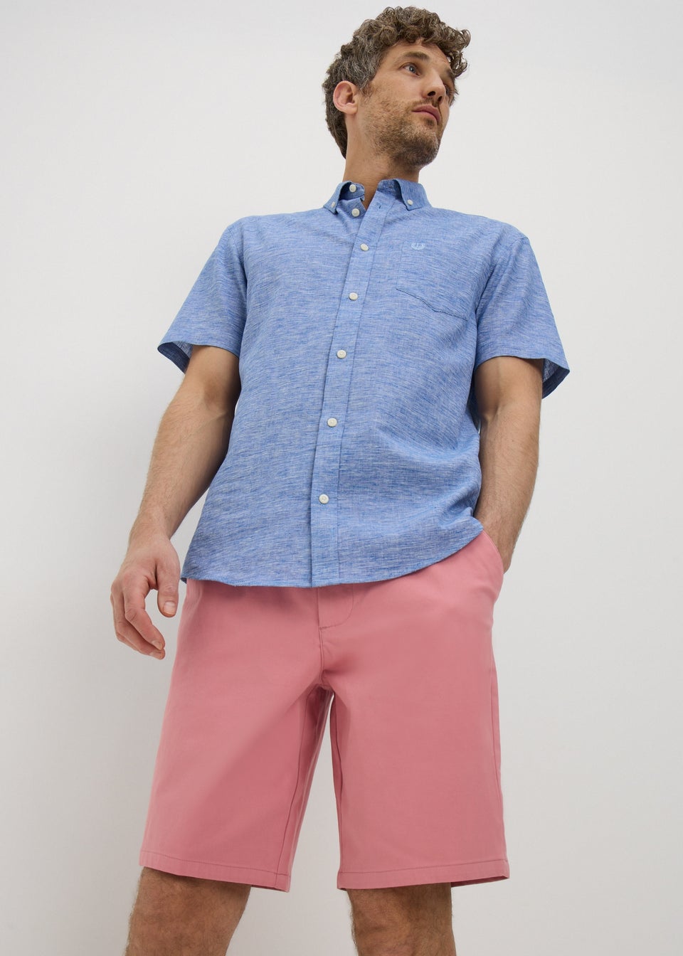 Lincoln Pink Regular Fit Chino Shorts