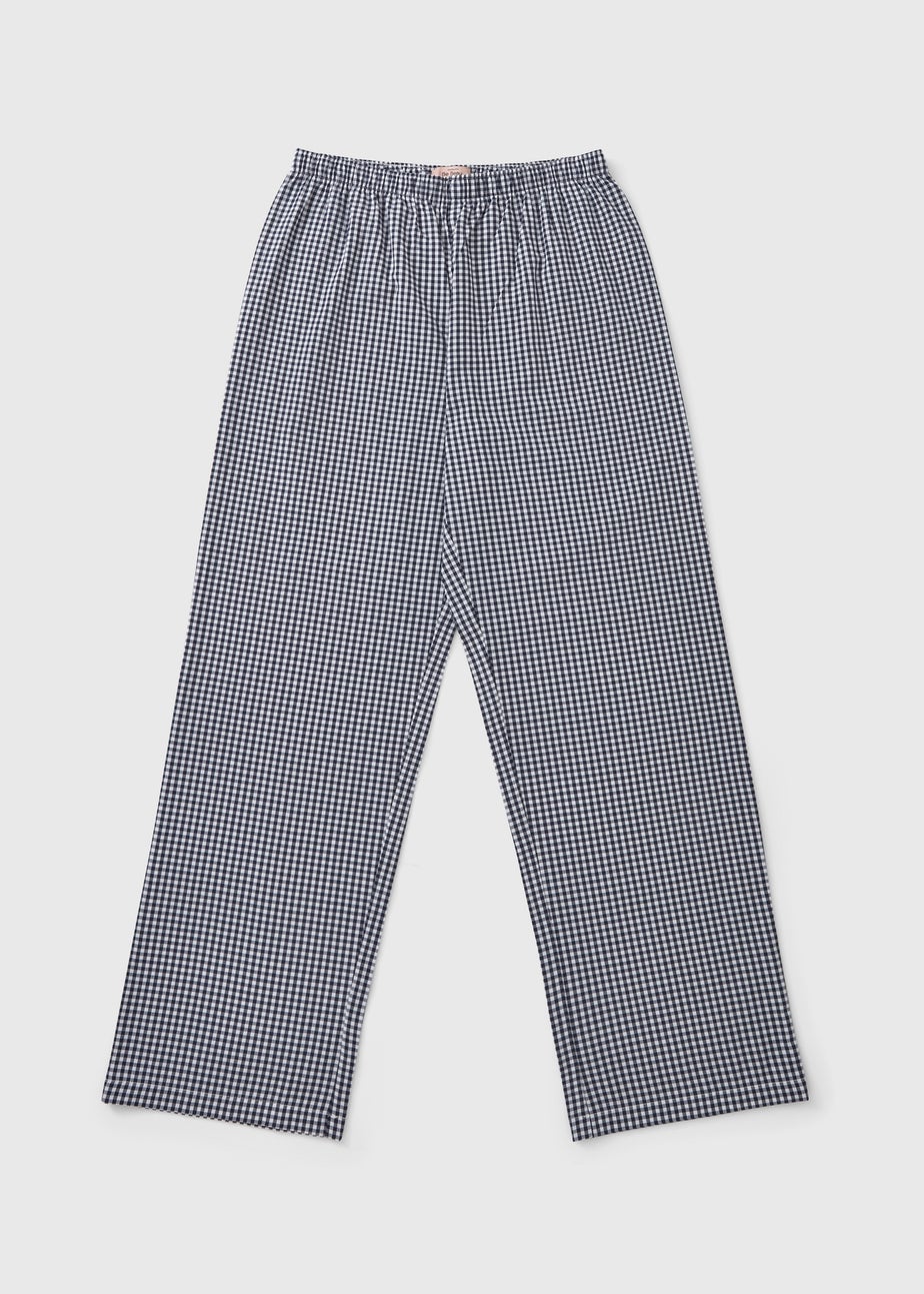 Navy Gingham Wide Leg Pyjama Bottoms