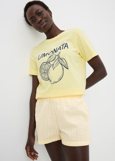 Lemon Seersucker Short Pyjama Set