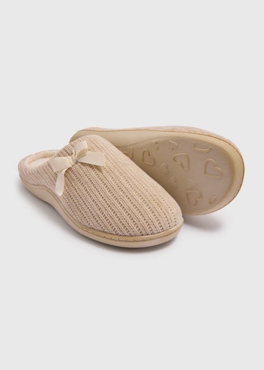 Cream Hidden Support Mule Slippers