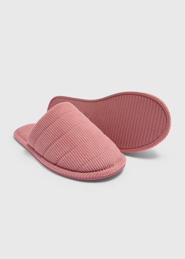 Pink Cord Closed Toe Slippers