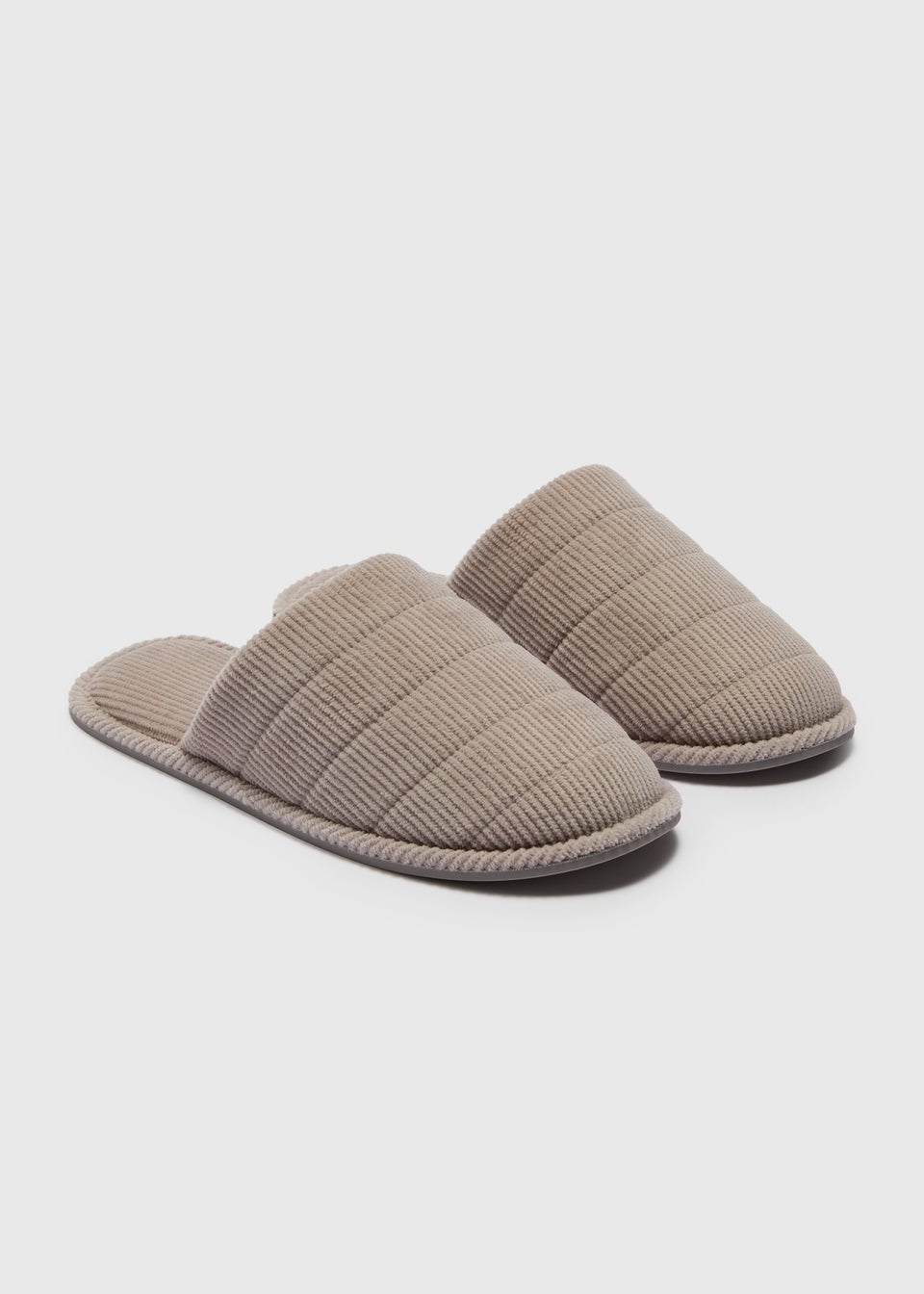 Grey Cord Closed Toe Slippers