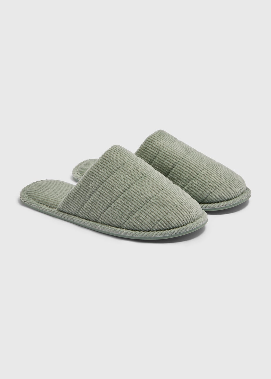 Green Cord Closed Toe Slippers