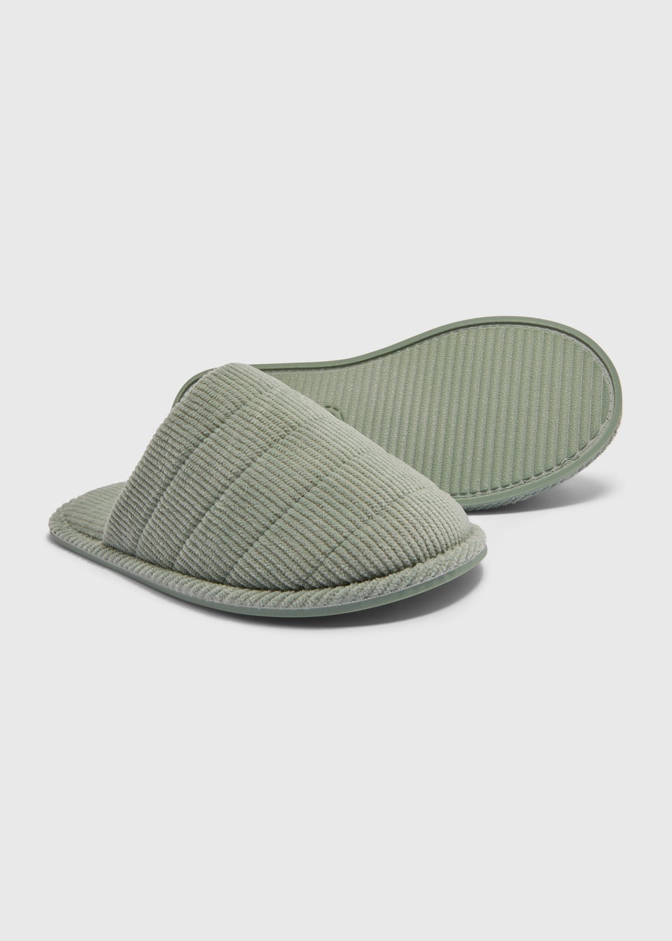 Green Cord Closed Toe Slippers