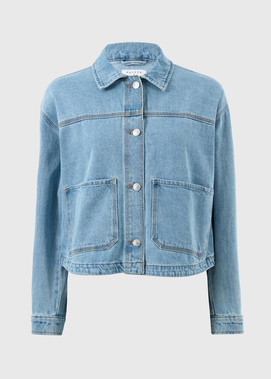 Mid Wash Denim Shacket