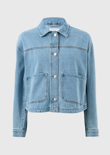 Mid Wash Denim Shacket