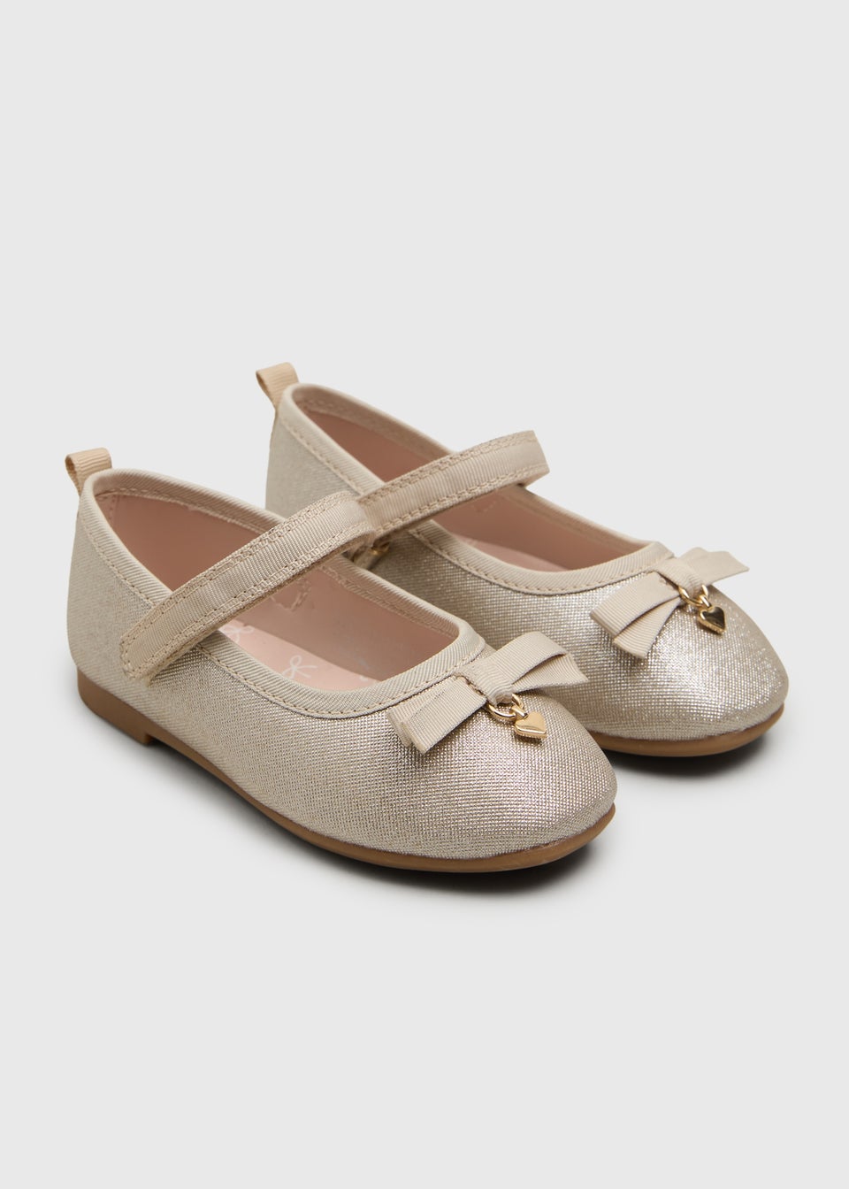 Girls Gold Bow Charm Ballet Shoes (Younger 4-9)