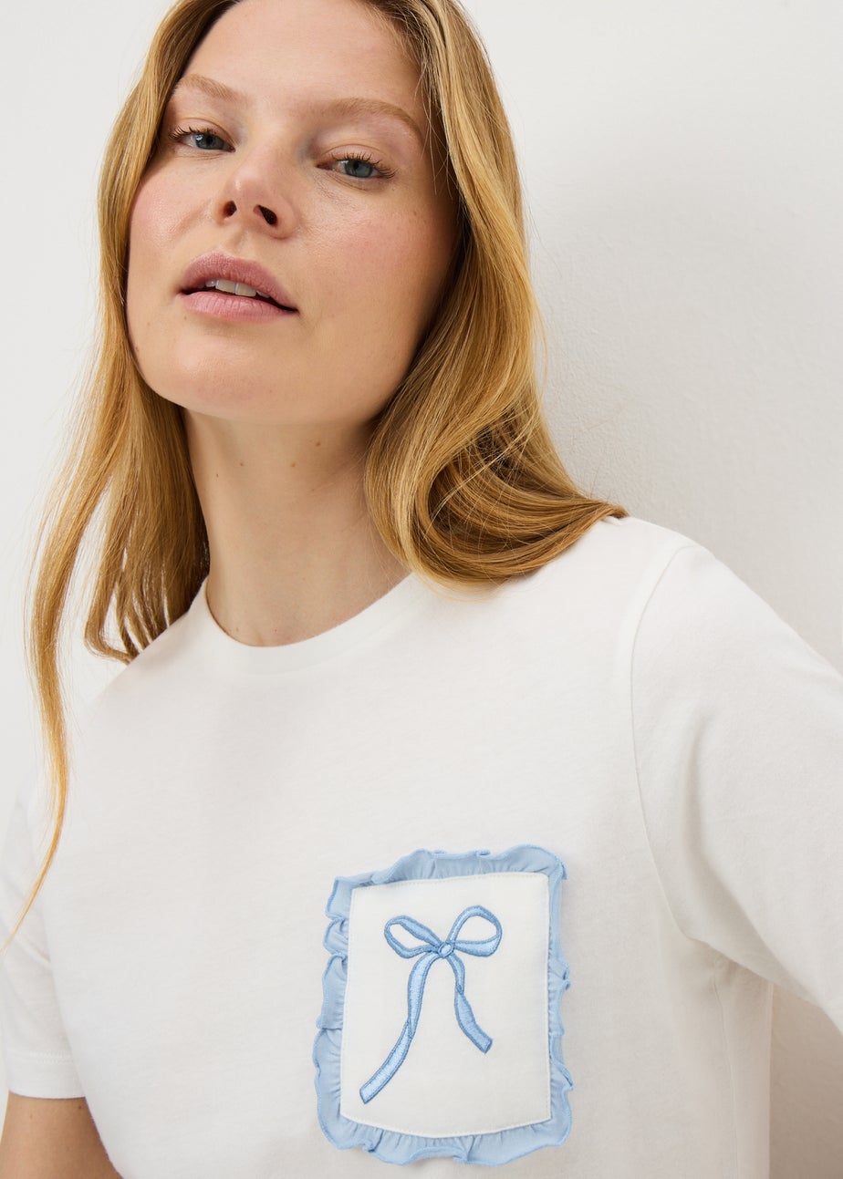 White Bow Pyjama Top