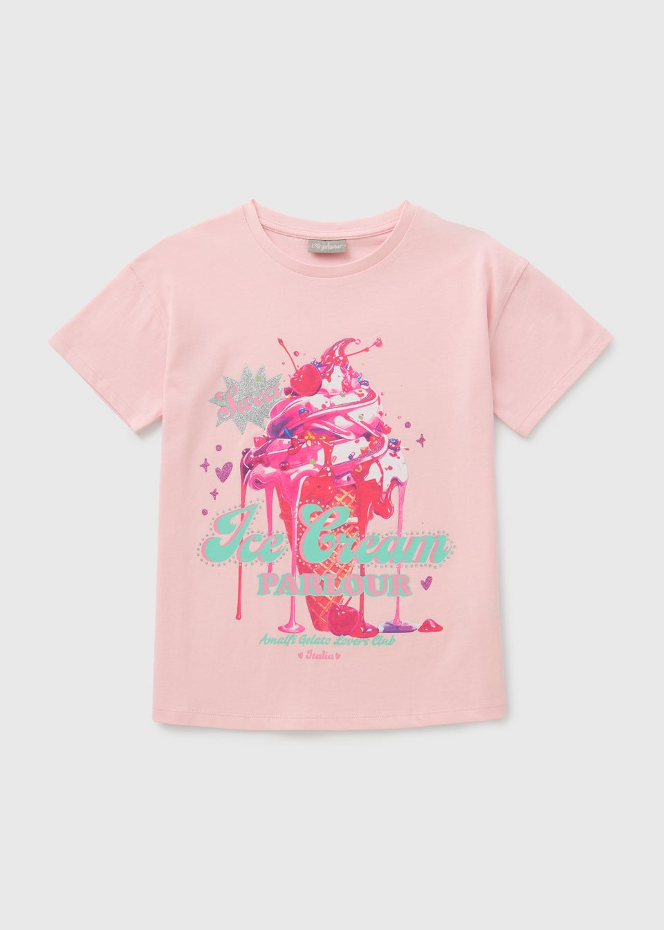 Girls Pink Ice Cream T-Shirt (7-15yrs)