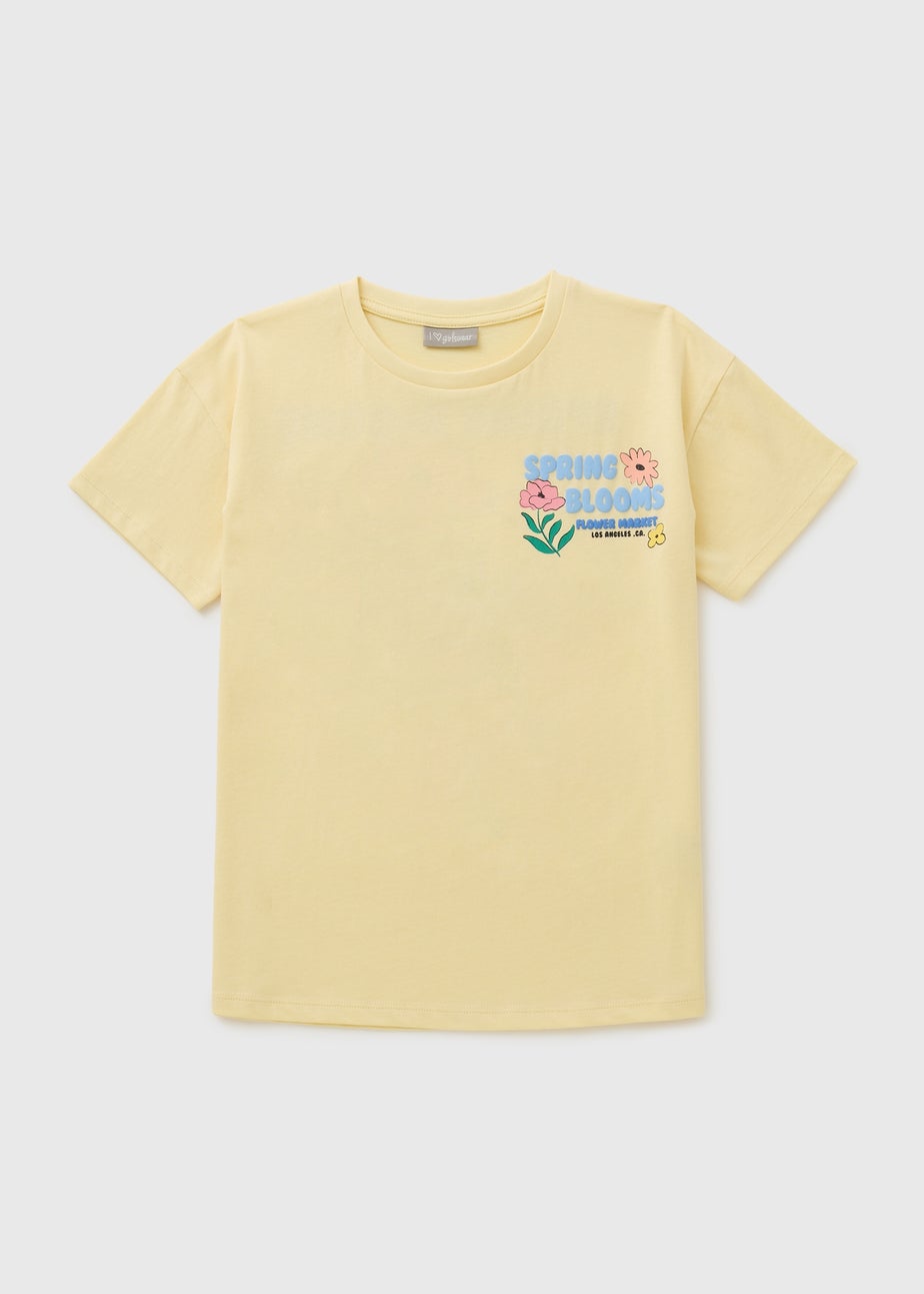 Girls Yellow Spring Blooms T-Shirt (7-15yrs)