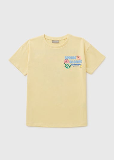 Girls Yellow Spring Blooms T-Shirt (7-15yrs)