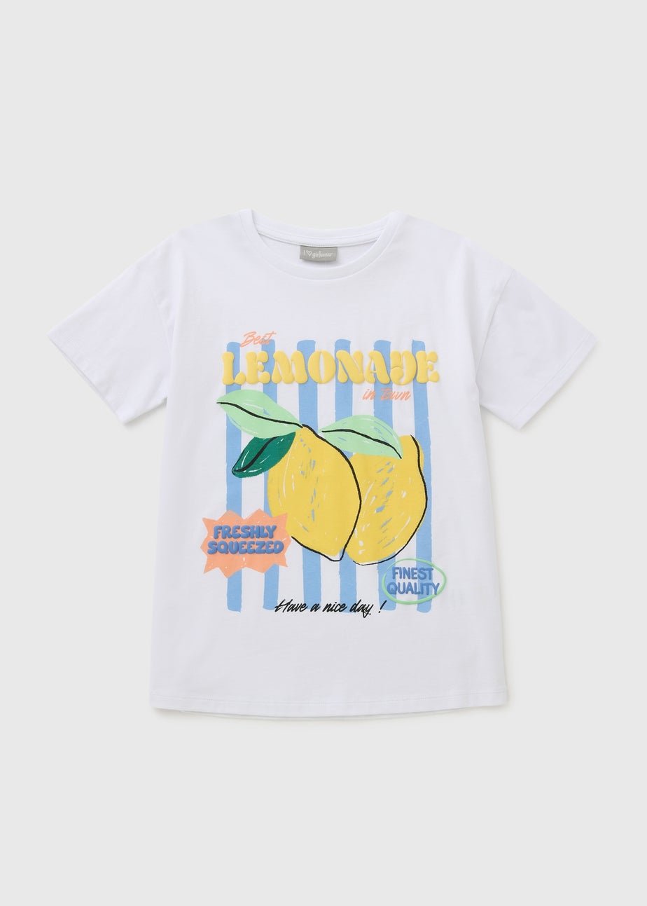 Girls White Lemonade T-Shirt (7-15yrs)
