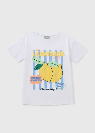 Girls White Lemonade T-Shirt (7-15yrs)